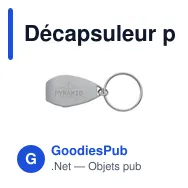 Décapsuleur porte-clés personnalisable en métal - Carreraavec logo - Miniature 1