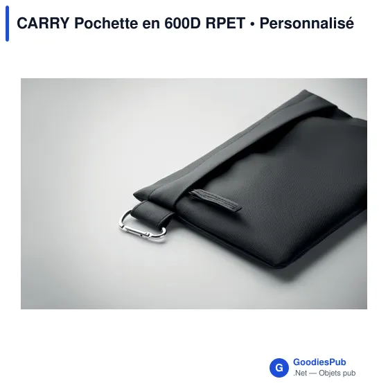 Pochette personnalisable en 600D RPET avec logo - CARRY - Image 3