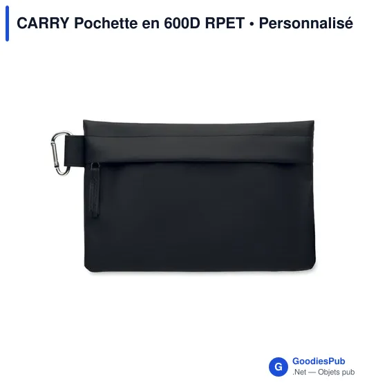 Pochette personnalisable en 600D RPET avec logo - CARRY - Image 4