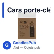 Porte-clés en métal personnalisable en forme de voiture avec logo - Miniature 2