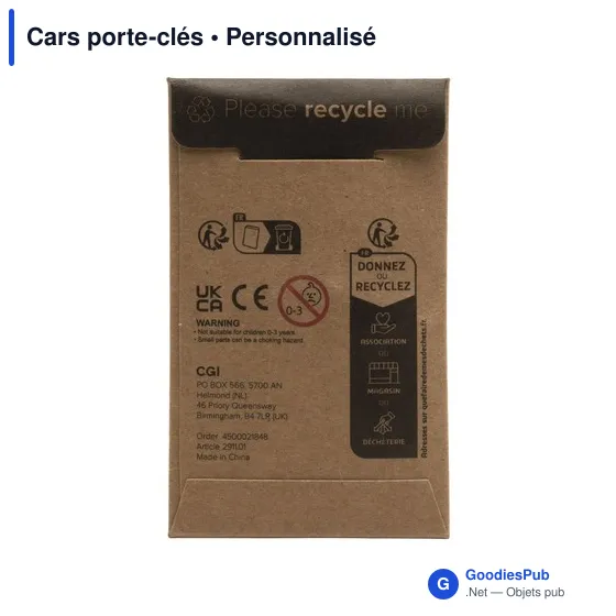 Porte-clés en métal personnalisable en forme de voiture avec logo - Image 2