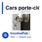 Porte-clés en métal personnalisable en forme de voiture avec logo - Miniature 3