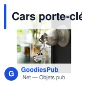 Porte-clés en métal personnalisable en forme de voiture avec logo - Miniature 4