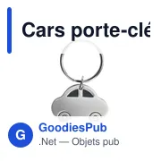 Porte-clés en métal personnalisable en forme de voiture avec logo - Miniature 5