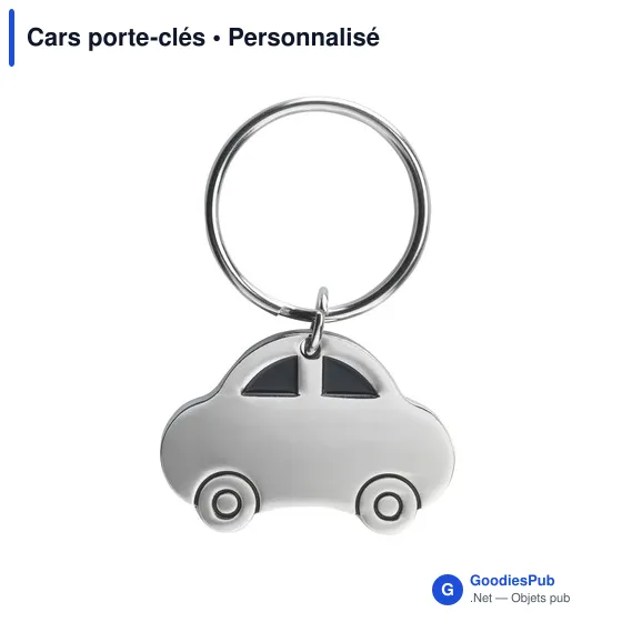 Porte-clés en métal personnalisable en forme de voiture avec logo - Image 5