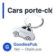 Porte-clés en métal personnalisable en forme de voiture avec logo - Miniature 6