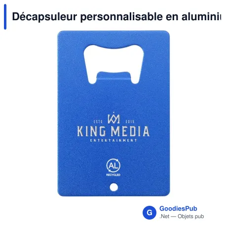 Décapsuleur personnalisable en aluminium recyclé avec logo - Carta Opener GRS