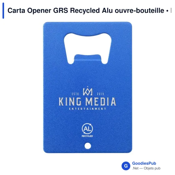 Décapsuleur personnalisable en aluminium recyclé avec logo - Carta Opener GRS - Image 1
