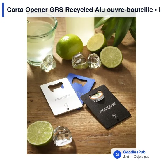Décapsuleur personnalisable en aluminium recyclé avec logo - Carta Opener GRS - Image 4