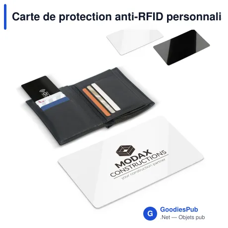 Carte de protection anti-RFID personnalisable en PVC avec logo - Anti-RFID
