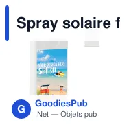 Spray solaire format carte de crédit personnalisable SPF 30 avec logo - Recyclé - Miniature 1