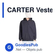 CARTER Veste Zip Capuche - Miniature 1