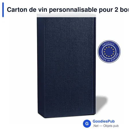 Carton de vin personnalisable pour 2 bouteilles avec logo | Reid