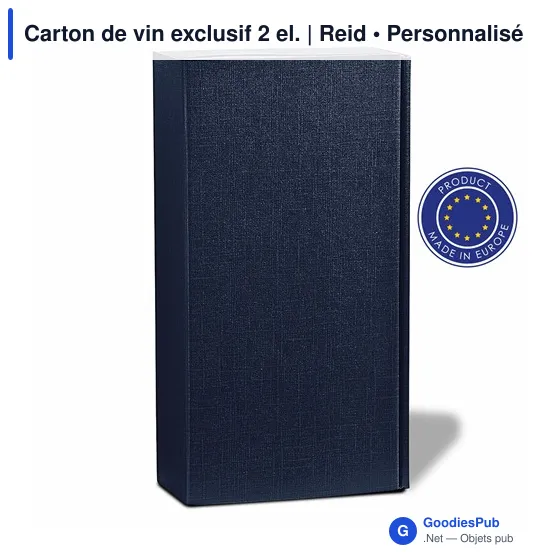 Carton de vin personnalisable pour 2 bouteilles avec logo | Reid - Image 1