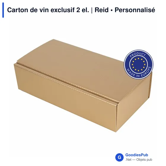 Carton de vin personnalisable pour 2 bouteilles avec logo | Reid - Image 12