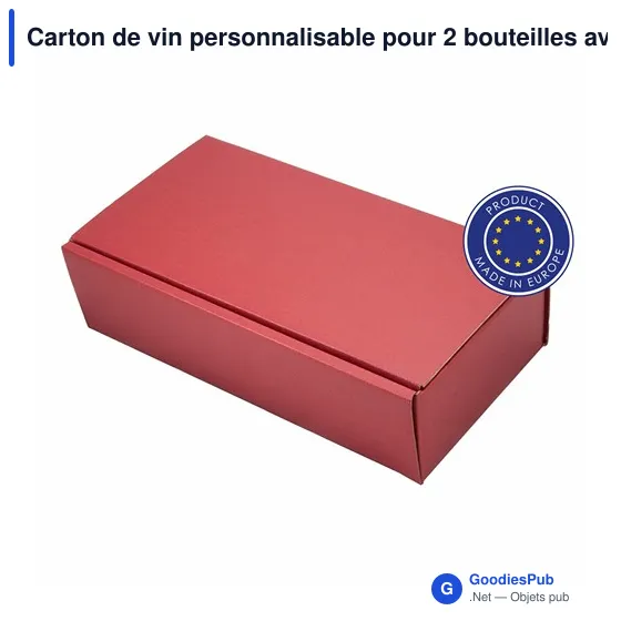 Carton de vin personnalisable pour 2 bouteilles avec logo | Reid - Image 5