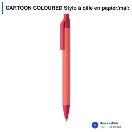 CARTOON COLOURED Stylo à bille en papier/maïs - Image 1