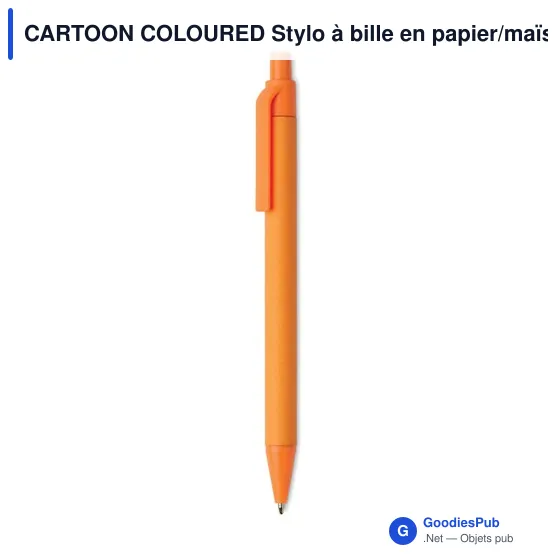 CARTOON COLOURED Stylo à bille en papier/maïs - Image 2