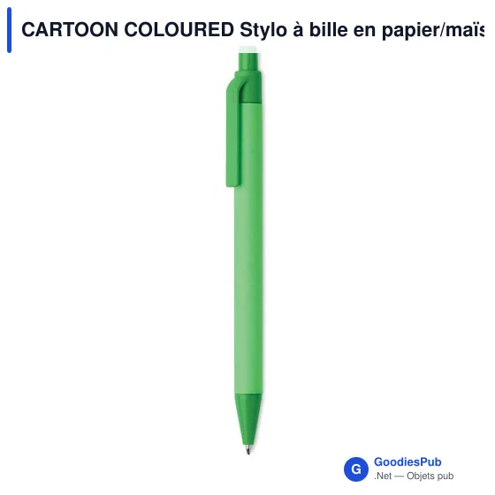 CARTOON COLOURED Stylo à bille en papier/maïs - Image 4