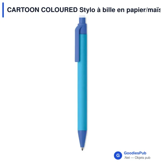 CARTOON COLOURED Stylo à bille en papier/maïs - Image 5