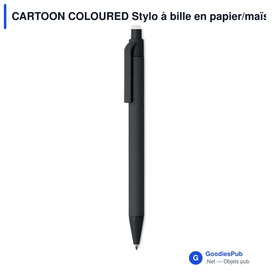 CARTOON COLOURED Stylo à bille en papier/maïs - Image 6