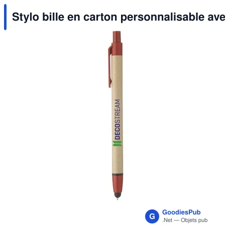 Stylo bille en carton personnalisable avec logo - CartoPoint