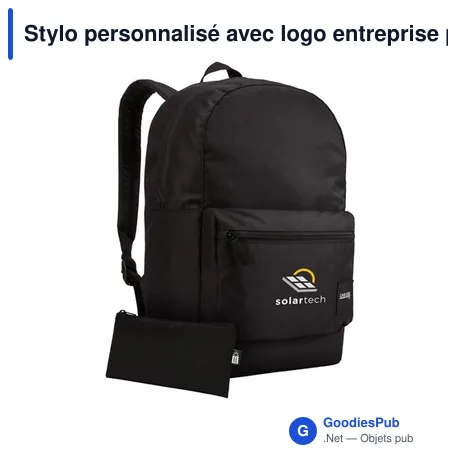 Stylo personnalisé avec logo entreprise polyester recyclé bleu