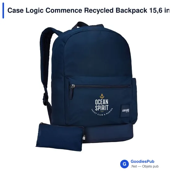 Stylo personnalisé avec logo entreprise polyester recyclé bleu - Image 9