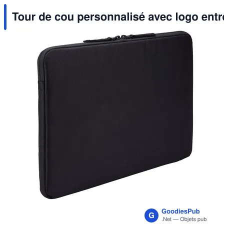 Tour de cou personnalisé avec logo entreprise polyester recyclé noir
