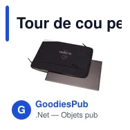 Tour de cou personnalisé avec logo entreprise polyester recyclé noir - Miniature 2