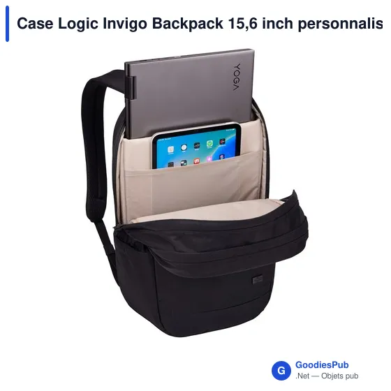 Case Logic Invigo Backpack 15,6 inch personnalisé avec logo entreprise polyester - Image 2
