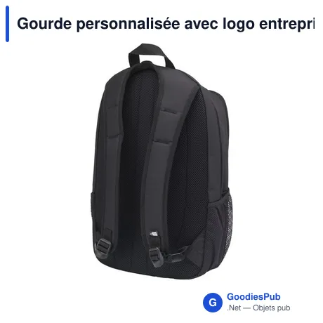 Gourde personnalisée avec logo entreprise polyester recyclé noir