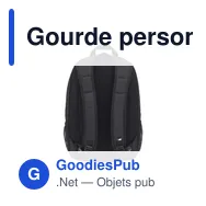 Gourde personnalisée avec logo entreprise polyester recyclé noir - Miniature 2