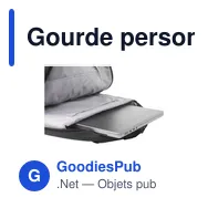 Gourde personnalisée avec logo entreprise polyester recyclé noir - Miniature 3