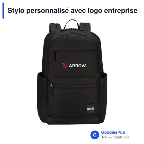 Stylo personnalisé avec logo entreprise polyester recyclé noir