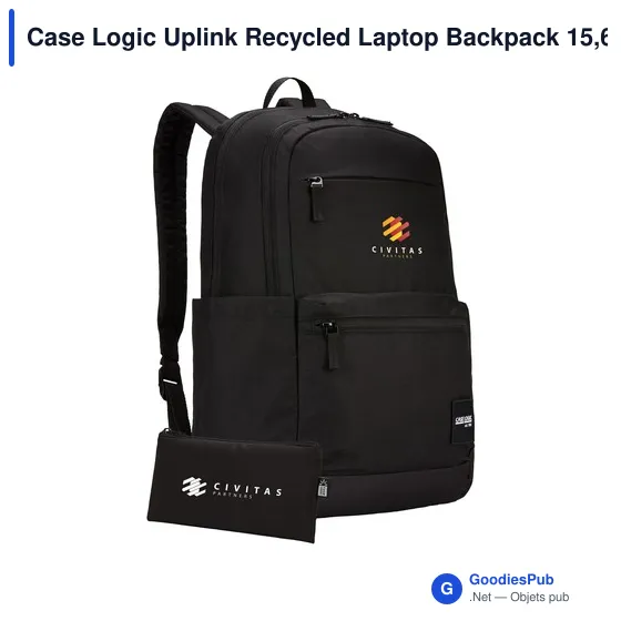Stylo personnalisé avec logo entreprise polyester recyclé noir - Image 2