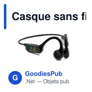 Casque sans fil à conduction osseuse personnalisable avec logo - Jasmine - Miniature 1