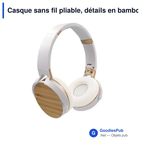 Casque sans fil pliable, détails en bambou | Hollie