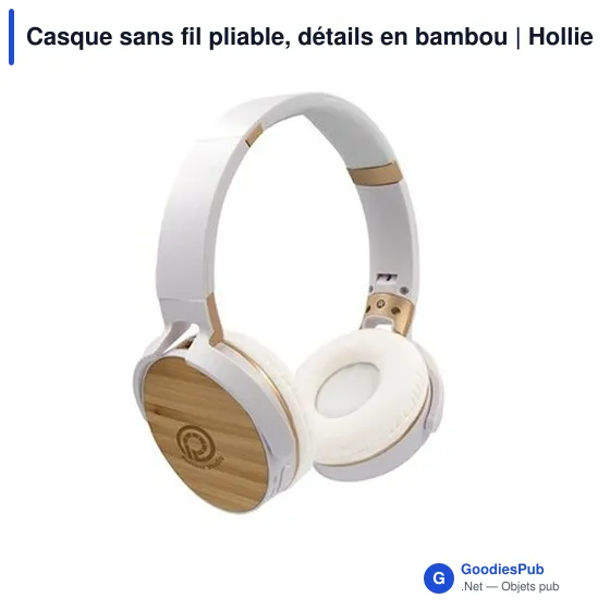 Casque sans fil pliable, détails en bambou | Hollie - Image 11