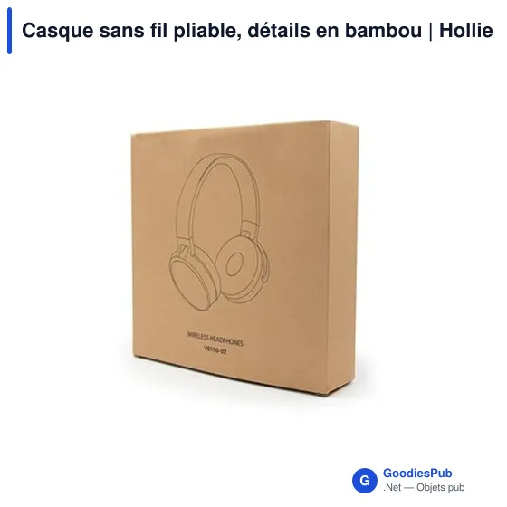 Casque sans fil pliable, détails en bambou | Hollie - Image 12