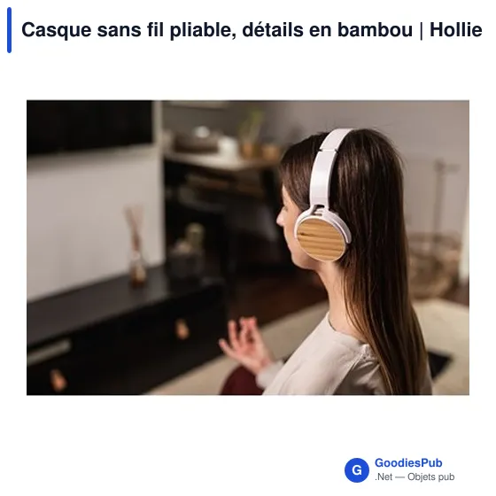 Casque sans fil pliable, détails en bambou | Hollie - Image 3