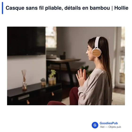 Casque sans fil pliable, détails en bambou | Hollie - Image 4