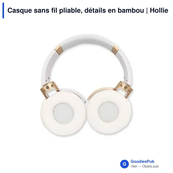 Casque sans fil pliable, détails en bambou | Hollie - Image 6