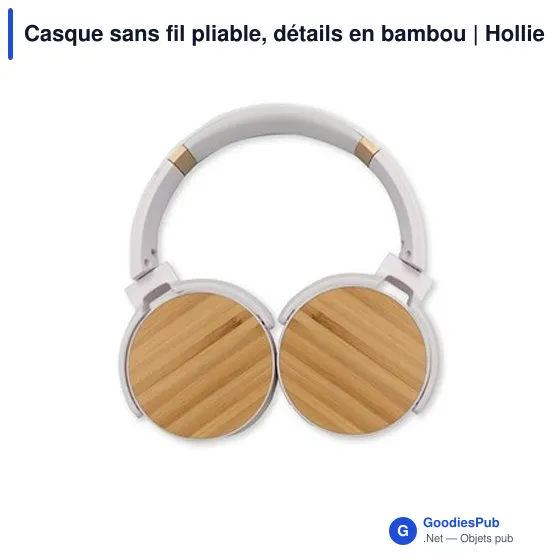 Casque sans fil pliable, détails en bambou | Hollie - Image 7