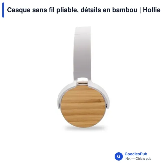 Casque sans fil pliable, détails en bambou | Hollie - Image 8