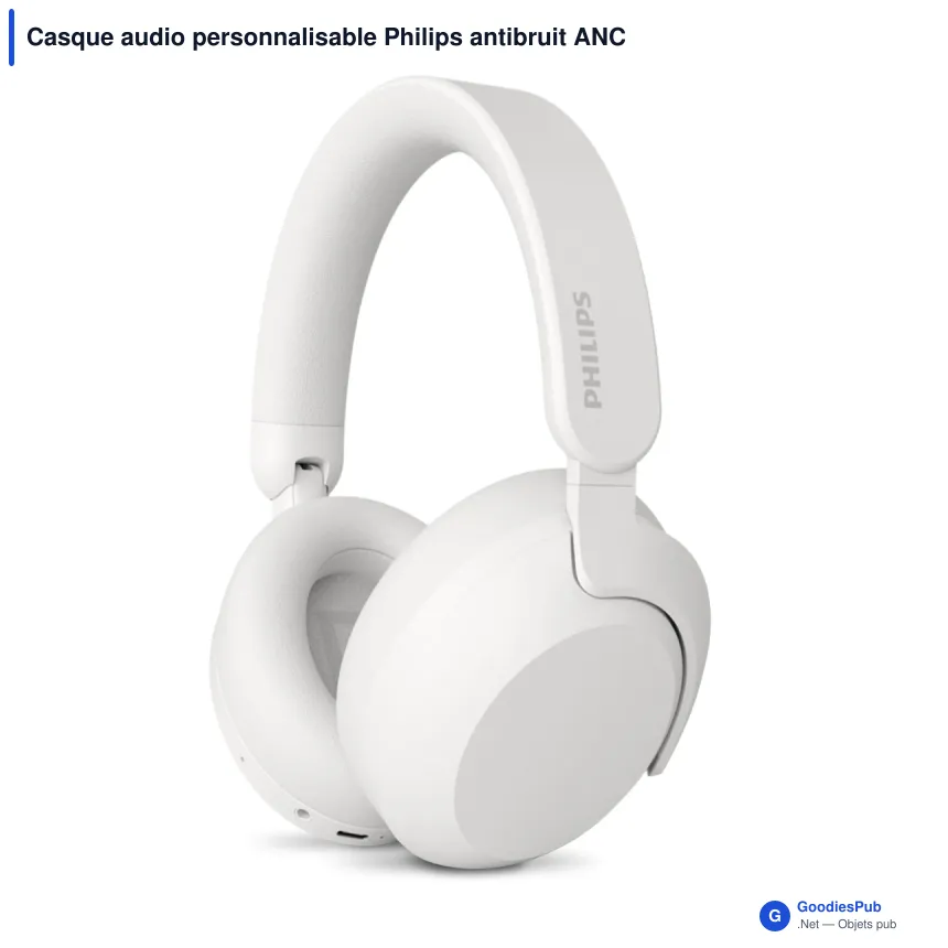 Casque audio personnalisable Philips antibruit ANC supra-auriculaire avec logo - TAH8000E - Image 2