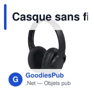 Casque sans fil personnalisable à réduction de bruit ANC avec logo - Supra-auriculaire - Miniature 2