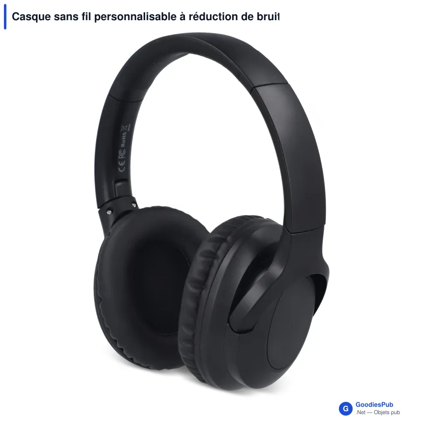Casque sans fil personnalisable à réduction de bruit ANC avec logo - Supra-auriculaire - Image 2