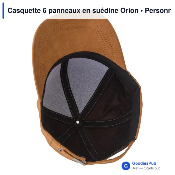 Casquette 6 panneaux en suédine Orion - Image 7