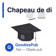 Chapeau de diplômé personnalisable en polyester noir avec logo - Graduation - Miniature 1
